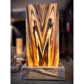 Světelná mramorová fontána Golden Rosa 187 cm