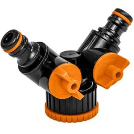 Adaptér na kohoutek - Brady -Black LINE - 1 "- 3/4" - 2 vývody s ventily