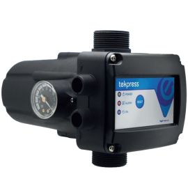 Tekpress 230V, 2,2kW průtokový spínač s flexošňůrou, zásuvkou a tlakoměrem
